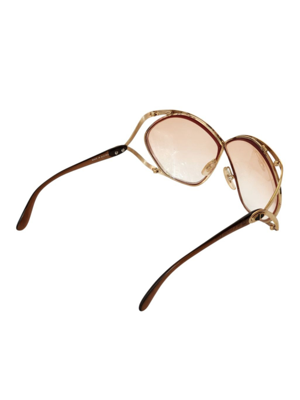 CHRISTIAN DIOR Vintage Gold Oversized Sunglasses Frame Only - Picture 7 of 9